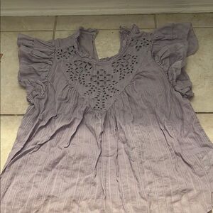Universal Thread Lilac Eyelet Ruffle Blouse